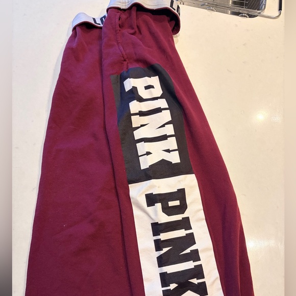 Victoria's Secret PINK Burgundy Joggers - Picture 3 of 5